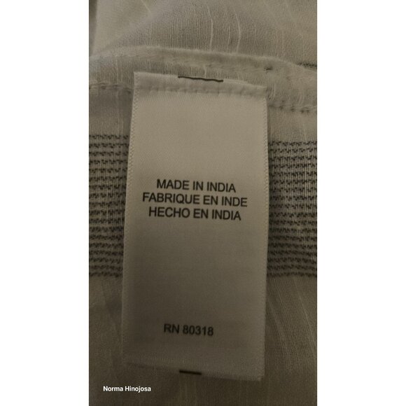 Lucky Brand XL Striped Button-Up Long-Sleeve Shirt Cream & Black Cotton Blend - Picture 8 of 9